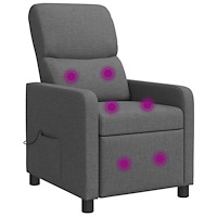 vidaXL Massagefåtölj Mörkgrå Tyg