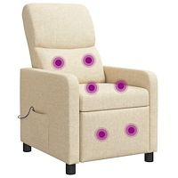 vidaXL Recliner Gräddvit Tyg