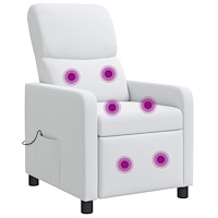 vidaXL Recliner Vit Tyg