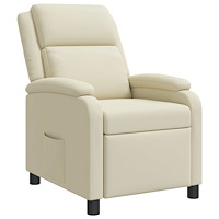 vidaXL Recliner Gräddvit Konstläder