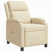 vidaXL Recliner Gräddvit Tyg