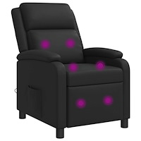 vidaXL Massagefåtölj Svart Konstläder