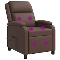 vidaXL Massagefåtölj Brun Konstläder