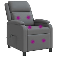 vidaXL Massagefåtölj Grå Konstläder