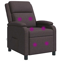 vidaXL Massagefåtölj Mörkbrun Tyg