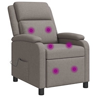vidaXL Massagefåtölj Taupe Tyg