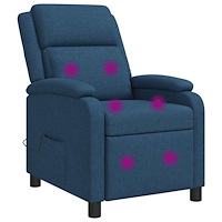 vidaXL Massagefåtölj Blå Tyg
