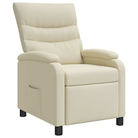 vidaXL Recliner Gräddvit Konstläder