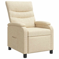 vidaXL Recliner Gräddvit Tyg