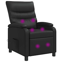 vidaXL Massagefåtölj Svart Konstläder