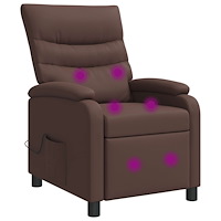 vidaXL Massagefåtölj Brun Konstläder