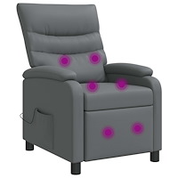 vidaXL Massagefåtölj Grå Konstläder
