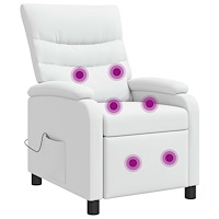 vidaXL Massagefåtölj Vit Konstläder