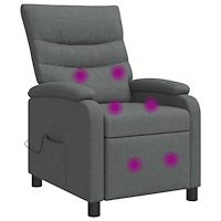 vidaXL Massagefåtölj Mörkgrå Tyg