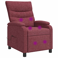 vidaXL Massagefåtölj Vinröd Tyg
