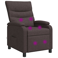 vidaXL Massagefåtölj Mörkbrun Tyg