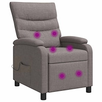 vidaXL Massagefåtölj Taupe Tyg
