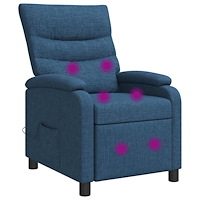 vidaXL Massagefåtölj Blå Tyg