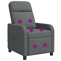 vidaXL Massagefåtölj Mörkgrå Tyg