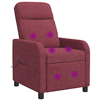vidaXL Massagefåtölj Vinröd Tyg