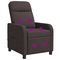 vidaXL Massagefåtölj Mörkbrun Tyg