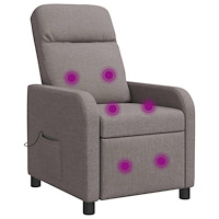 vidaXL Massagefåtölj Taupe Tyg