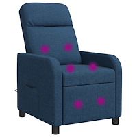 vidaXL Massagefåtölj Blå Tyg