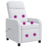 vidaXL Massagefåtölj Vit Tyg