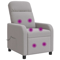 vidaXL Massagefåtölj Ljusgrå Bouclé
