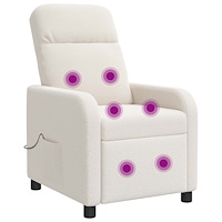 vidaXL Massagefåtölj Gräddvit Bouclé