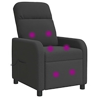 vidaXL Massagefåtölj Mörkgrå Bouclé