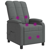 vidaXL Massagefåtölj Mörkgrå Tyg