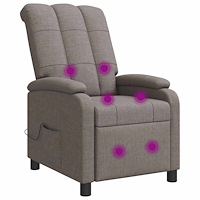 vidaXL Massagefåtölj Taupe Tyg