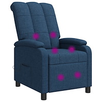 vidaXL Massagefåtölj Blå Tyg