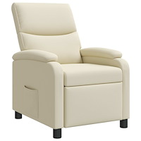 vidaXL Recliner Gräddvit Konstläder