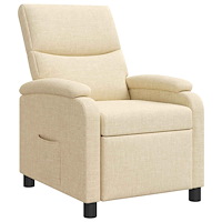 vidaXL Recliner Gräddvit Tyg
