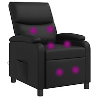 vidaXL Massagefåtölj Svart Konstläder