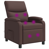 vidaXL Massagefåtölj Brun Konstläder
