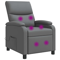 vidaXL Massagefåtölj Grå Konstläder