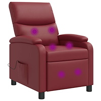 vidaXL Massagefåtölj Vinröd Konstläder