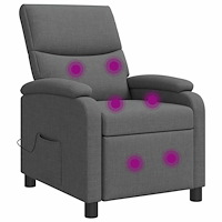 vidaXL Massagefåtölj Mörkgrå Tyg