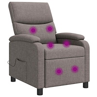 vidaXL Massagefåtölj Taupe Tyg