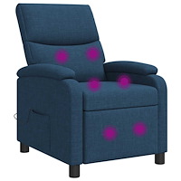 vidaXL Massagefåtölj Blå Tyg