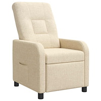 vidaXL Recliner Gräddvit Tyg