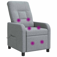 vidaXL Massagefåtölj Ljusgrå Tyg