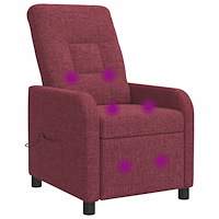 vidaXL Massagefåtölj Vinröd Tyg