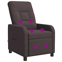 vidaXL Massagefåtölj Mörkbrun Tyg