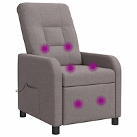vidaXL Massagefåtölj Taupe Tyg