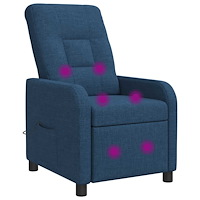 vidaXL Massagefåtölj Blå Tyg