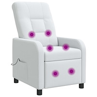 vidaXL Massagefåtölj Vit Tyg